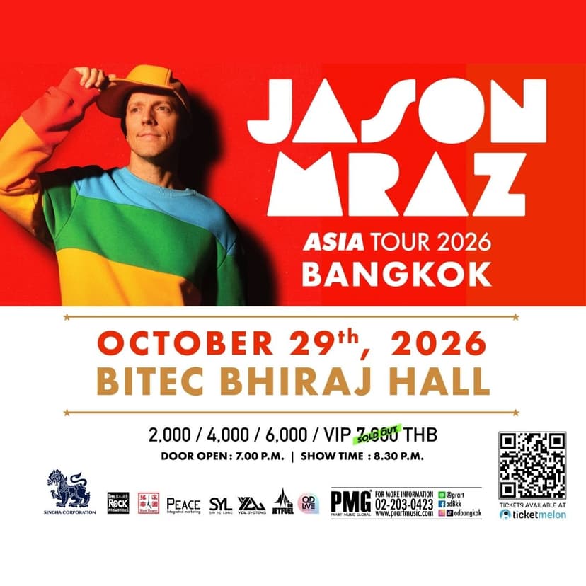Jason Mraz Live In Bangkok 2026